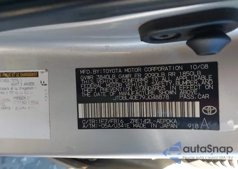 2009 Toyota Corolla Le z USA, uszkodzony, nr VIN JTDBL40E79J048878